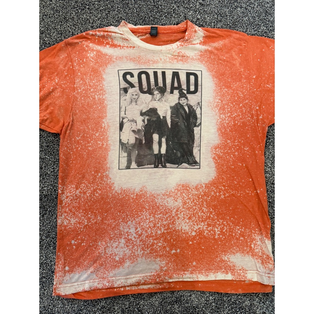 Tultex Hocus Pocus Squad Bleached T-Shirt Orange Sanderson Sisters XL Vintage